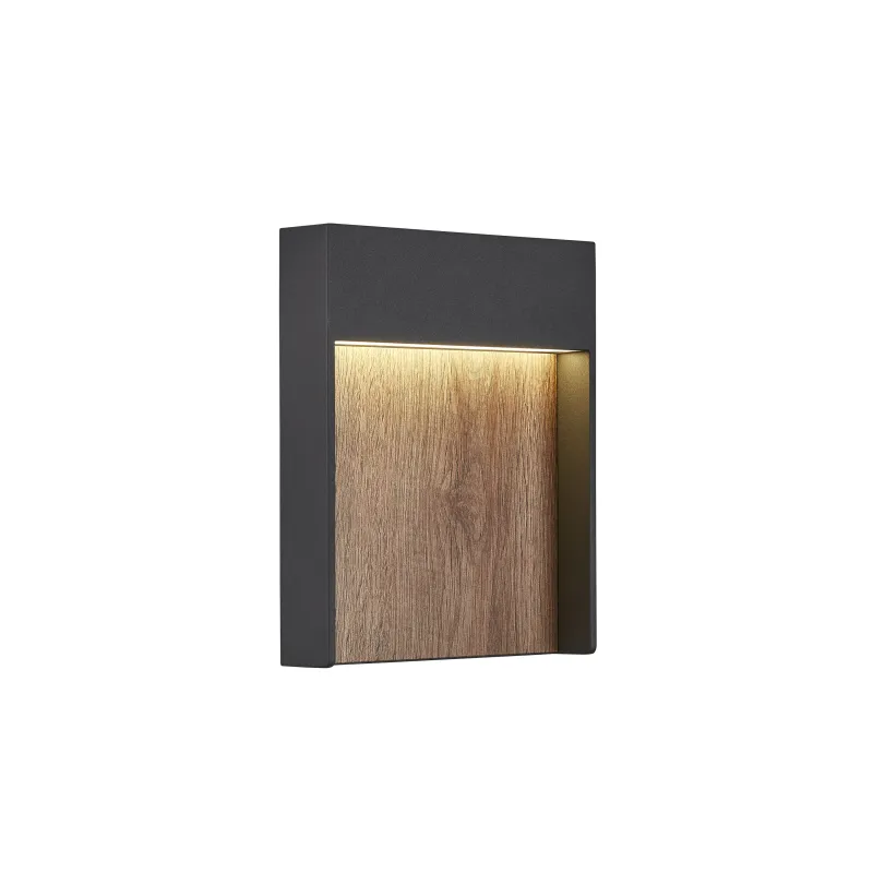 FLATT, applique extérieure, anthracite/imitation bois, LED, 14W, 3000K/4000K, IP65
