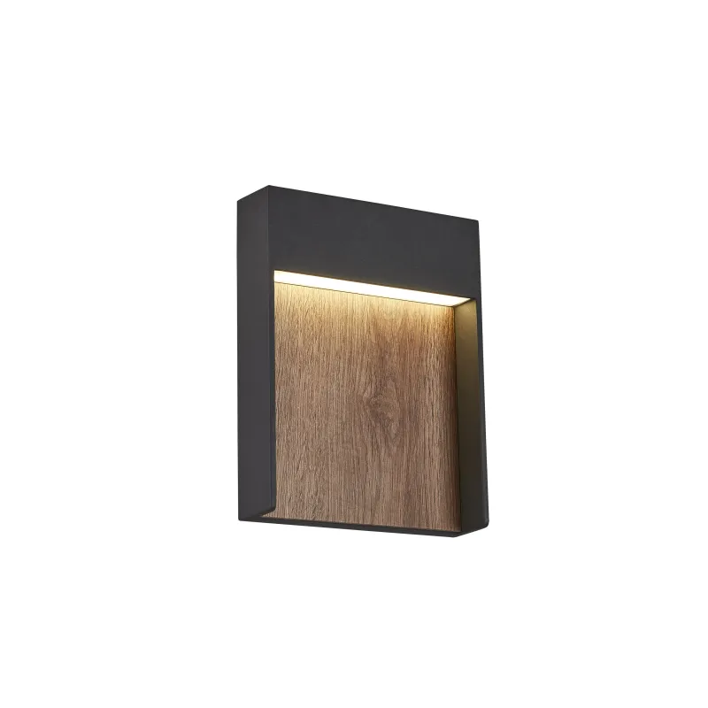 FLATT, applique extérieure, anthracite/imitation bois, LED, 14W, 3000K/4000K, IP65