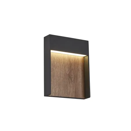 FLATT, applique extérieure, anthracite/imitation bois, LED, 14W, 3000K/4000K, IP65