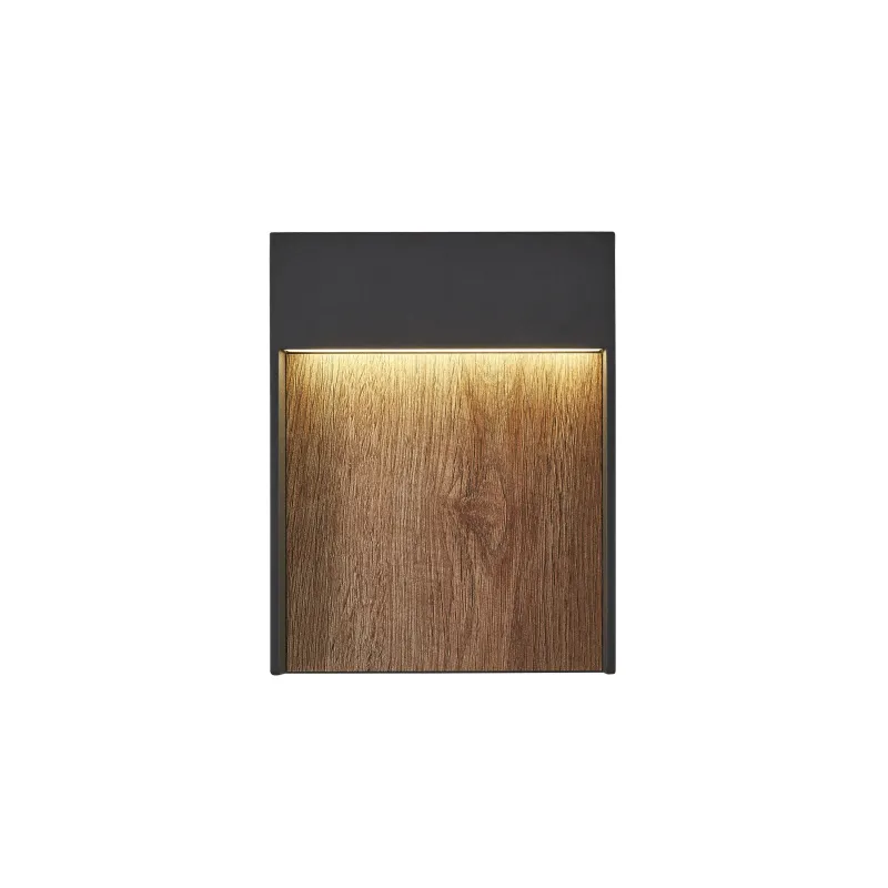 FLATT, applique extérieure, anthracite/imitation bois, LED, 14W, 3000K/4000K, IP65