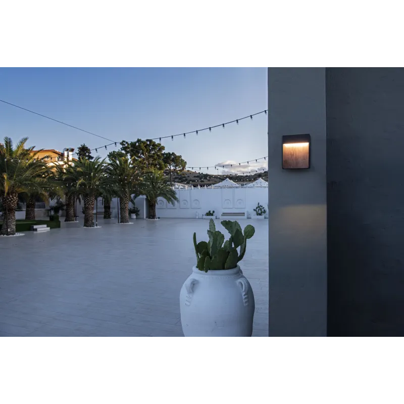 FLATT, applique extérieure, anthracite/imitation bois, LED, 14W, 3000K/4000K, IP65