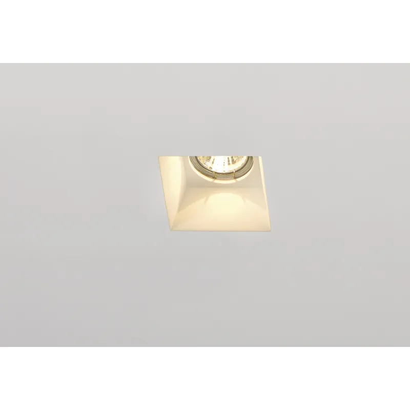 PLASTRA, encastré de plafond intérieur, carré, blanc, GU10/QPAR51, 35W max, plâtre