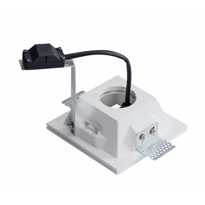 PLASTRA, encastré de plafond intérieur, carré, blanc, GU10/QPAR51, 35W max, plâtre