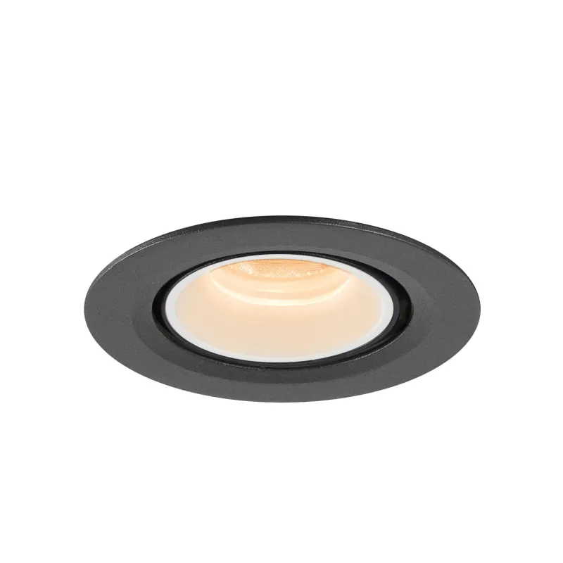 NUMINOS® GIMBLE XS, encastré de plafond intérieur, 20 deg , noir/blanc, LED, 7W, 2700K