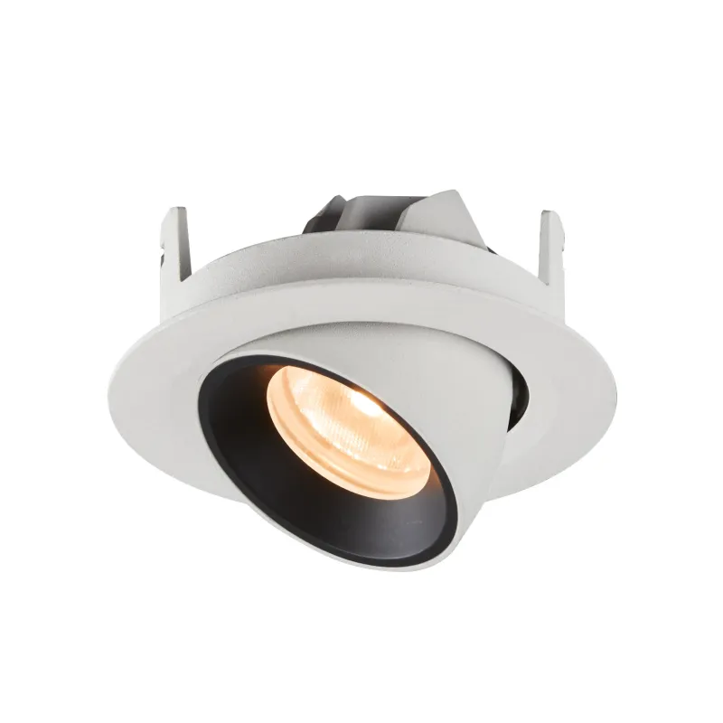 NUMINOS® GIMBLE XS, encastré de plafond intérieur, 55 deg , blanc/noir, LED, 7W, 2700K