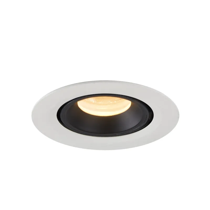 NUMINOS® GIMBLE XS, encastré de plafond intérieur, 55 deg , blanc/noir, LED, 7W, 3000K