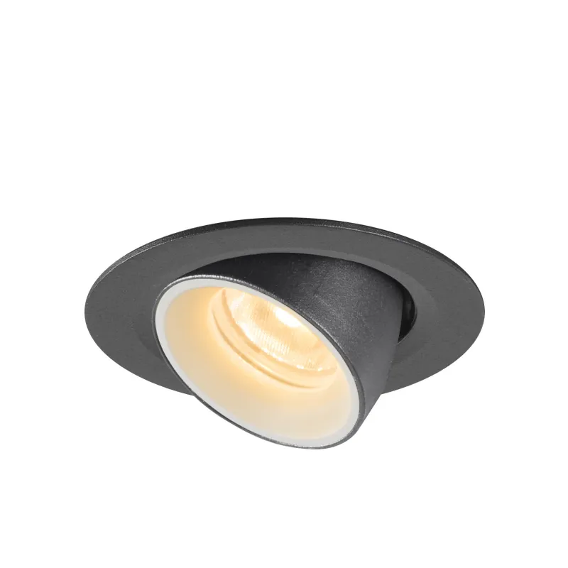 NUMINOS® GIMBLE XS, encastré de plafond intérieur, 55 deg , noir/blanc, LED, 7W, 3000K