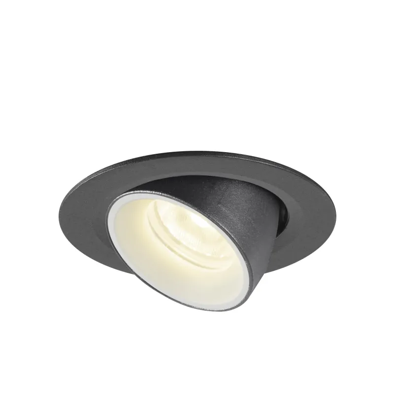 NUMINOS® GIMBLE XS, encastré de plafond intérieur, 55 deg , noir/blanc, LED, 7W, 4000K