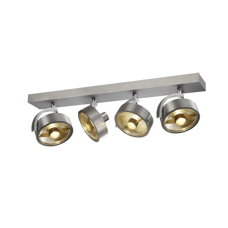 KALU, applique et plafonnier intérieur, quad, alu brossé, GU10/QPAR111, 4x 75W max
