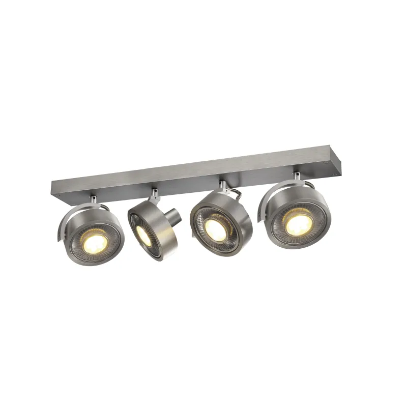 KALU, applique et plafonnier intérieur, quad, alu brossé, GU10/QPAR111, 4x 75W max