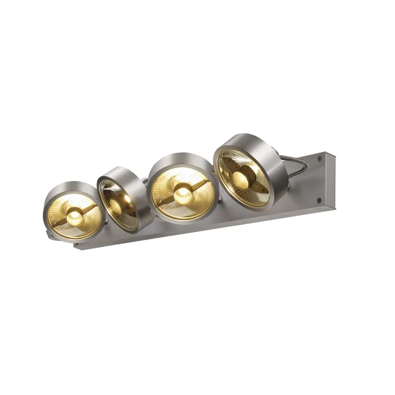 KALU, applique et plafonnier intérieur, quad, alu brossé, GU10/QPAR111, 4x 75W max