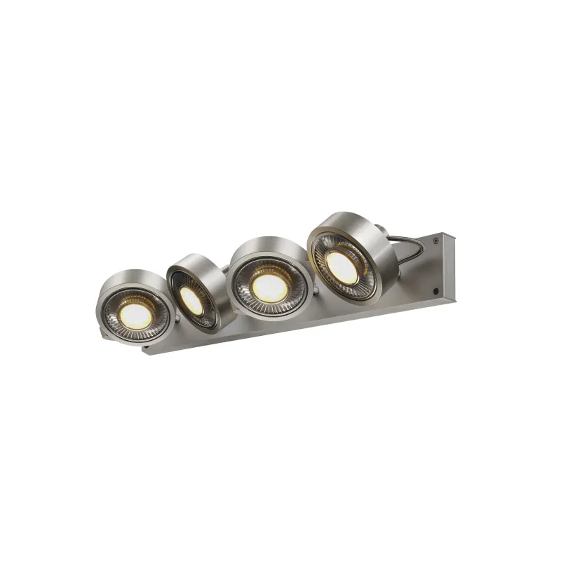 KALU, applique et plafonnier intérieur, quad, alu brossé, GU10/QPAR111, 4x 75W max