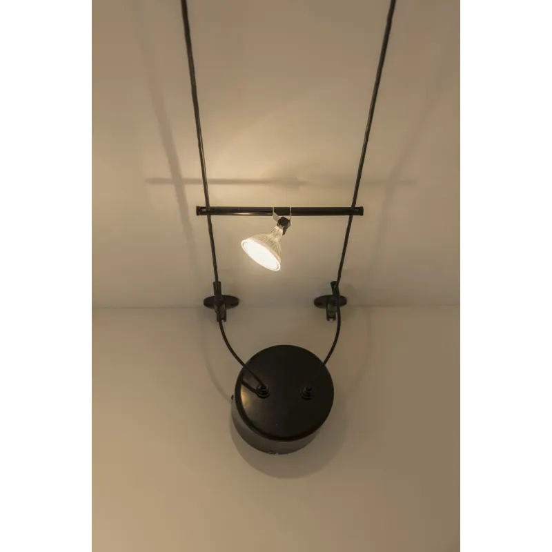 COSMIC, spot pour câble tendu T.B.T. TENSEO intérieur, noir, GX5.3/QR-C51, 35W max