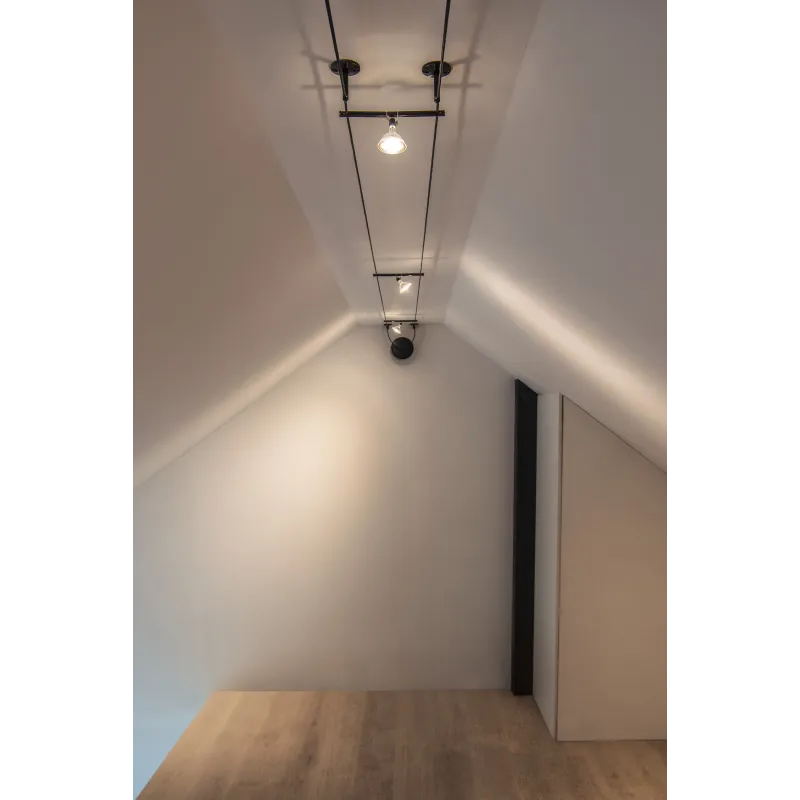 COSMIC, spot pour câble tendu T.B.T. TENSEO intérieur, noir, GX5.3/QR-C51, 35W max
