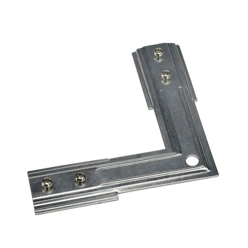 Renfort mécanique d'angle, pour rail 1 allumage à encastrer, intérieur, nickel mat