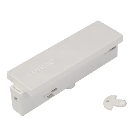 EUTRAC®, alimentation centrale, intérieur, pour rail 3 allumages en saillie, blanc