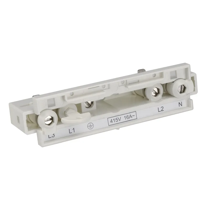 EUTRAC®, alimentation centrale, intérieur, pour rail 3 allumages en saillie, blanc