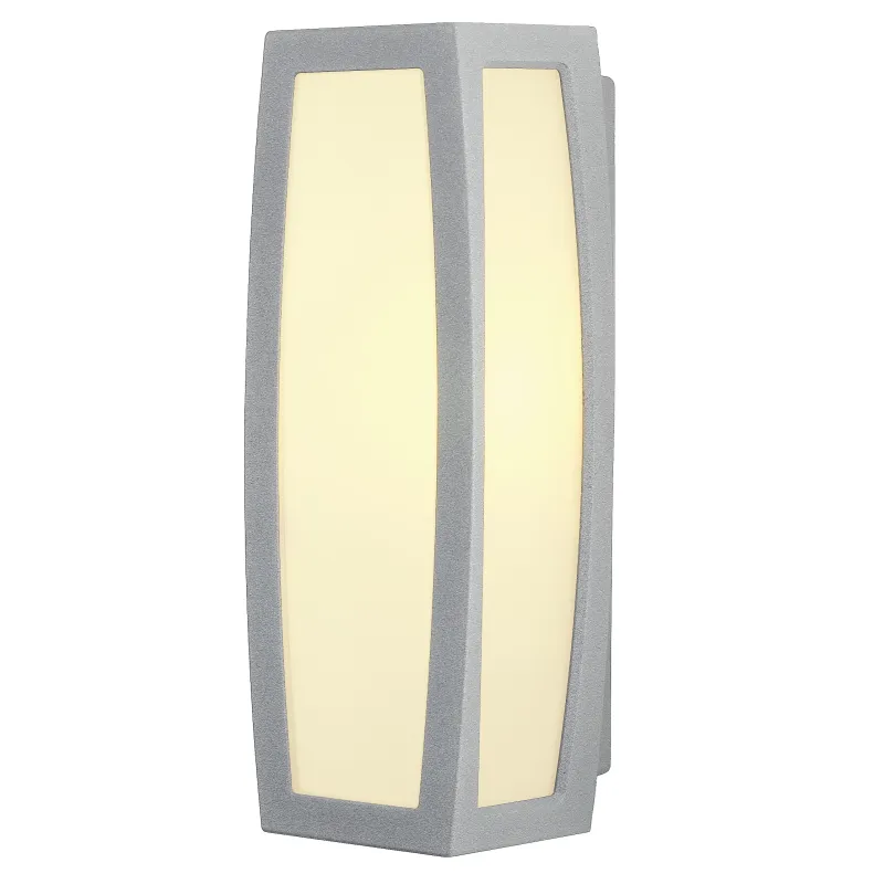 MERIDIAN BOX, applique extérieure, diffuseur opalescent, gris, E27, 25W max, IP54