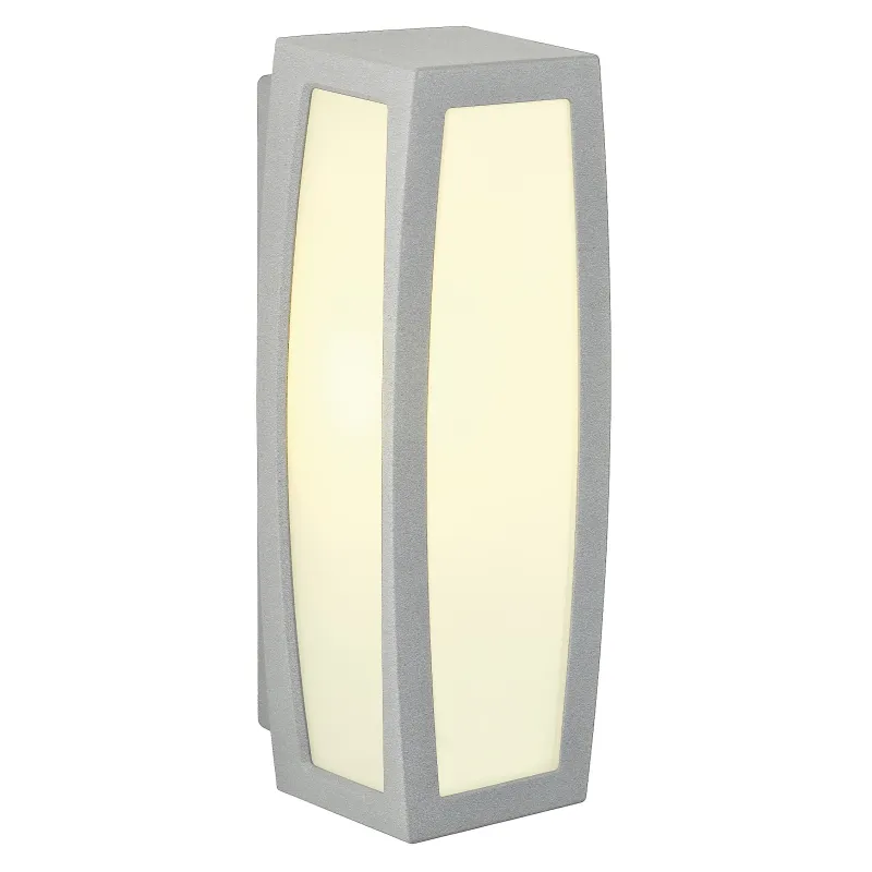 MERIDIAN BOX, applique extérieure, diffuseur opalescent, gris, E27, 25W max, IP54