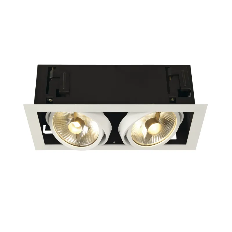 KADUX, encastré de plafond intérieur, double, blanc mat, GU10/QPAR111, 2x 75W max