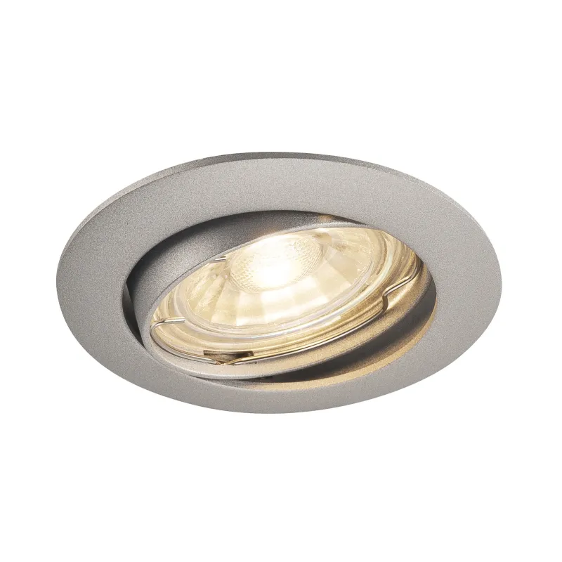 PIKA, encastré de plafond intérieur, rond, orientable, gris, GU10/QPAR51, 50W max