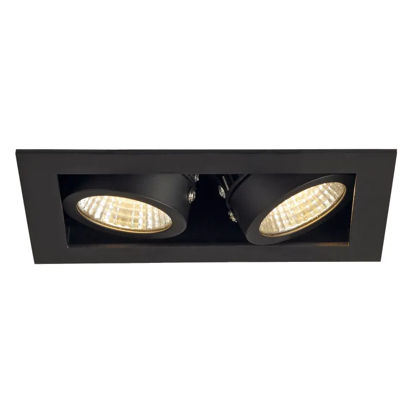 KADUX, encastré de plafond intérieur, double, noir mat, LED, 14W, 3000K, variable