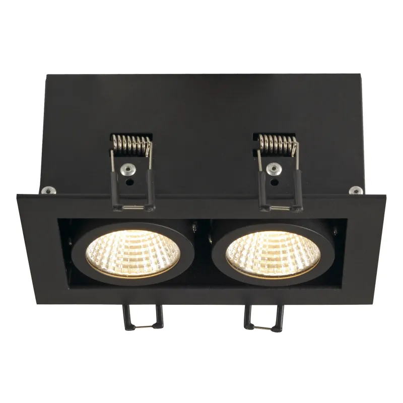 KADUX, encastré de plafond intérieur, double, noir mat, LED, 14W, 3000K, variable
