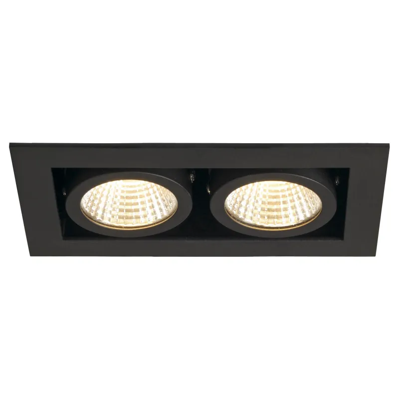 KADUX, encastré de plafond intérieur, double, noir mat, LED, 14W, 3000K, variable