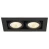 KADUX, encastré de plafond intérieur, double, noir mat, LED, 14W, 3000K, variable