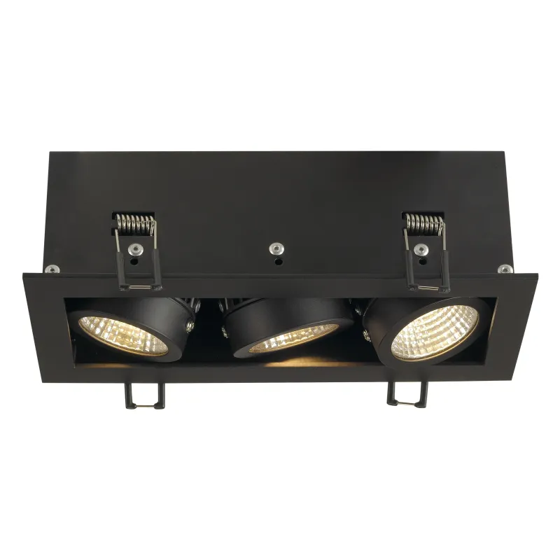 KADUX, encastré de plafond intérieur, triple, noir mat, LED, 20W, 3000K, variable