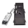 KADUX, encastré de plafond intérieur, triple, noir mat, LED, 20W, 3000K, variable