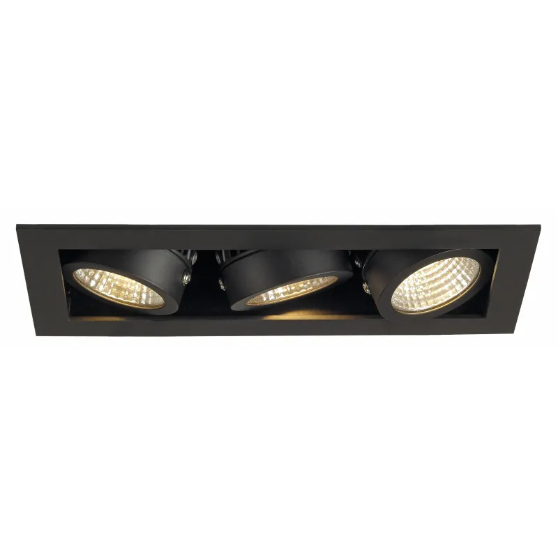 KADUX, encastré de plafond intérieur, triple, noir mat, LED, 20W, 3000K, variable