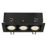 KADUX, encastré de plafond intérieur, triple, noir mat, LED, 20W, 3000K, variable