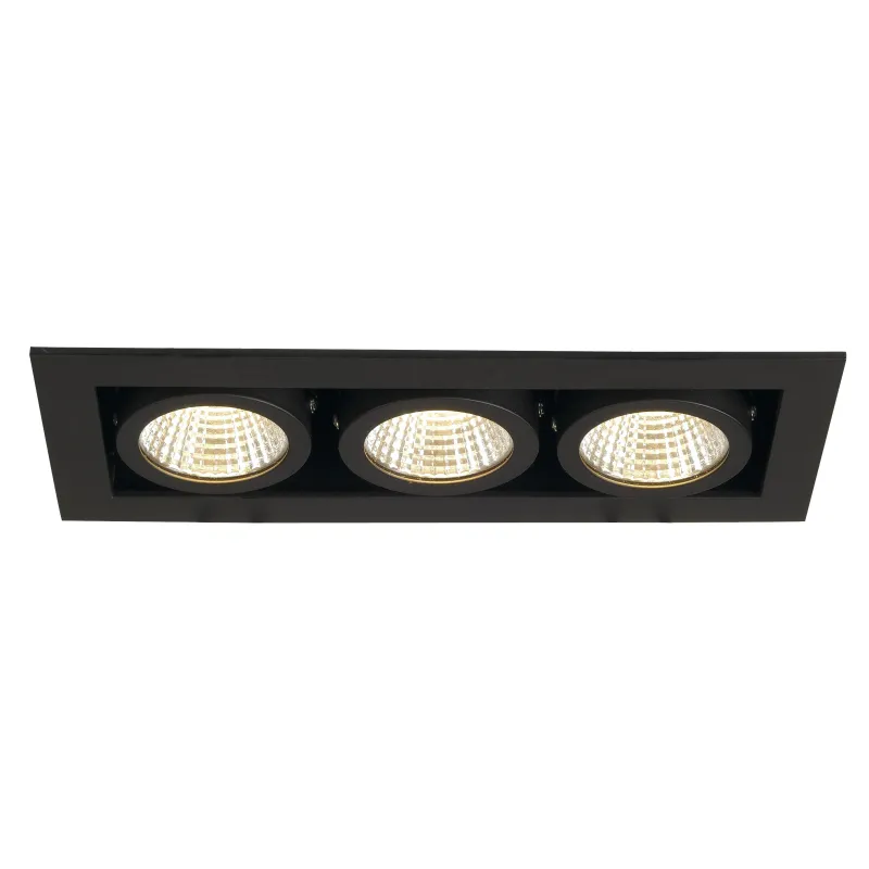 KADUX, encastré de plafond intérieur, triple, noir mat, LED, 20W, 3000K, variable