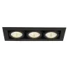 KADUX, encastré de plafond intérieur, triple, noir mat, LED, 20W, 3000K, variable