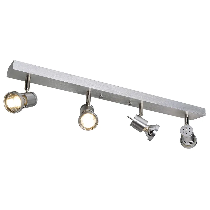 ASTO, applique et plafonnier intérieur, quad, alu brossé, GU10/QPAR51, 4x 75W max