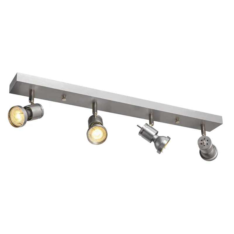 ASTO, applique et plafonnier intérieur, quad, alu brossé, GU10/QPAR51, 4x 75W max