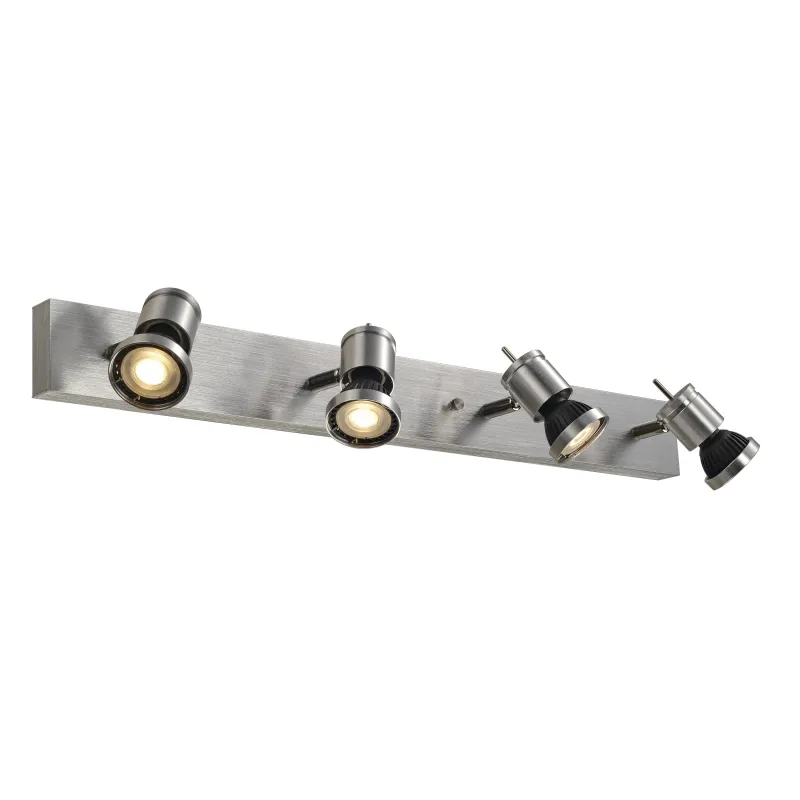 ASTO, applique et plafonnier intérieur, quad, alu brossé, GU10/QPAR51, 4x 75W max