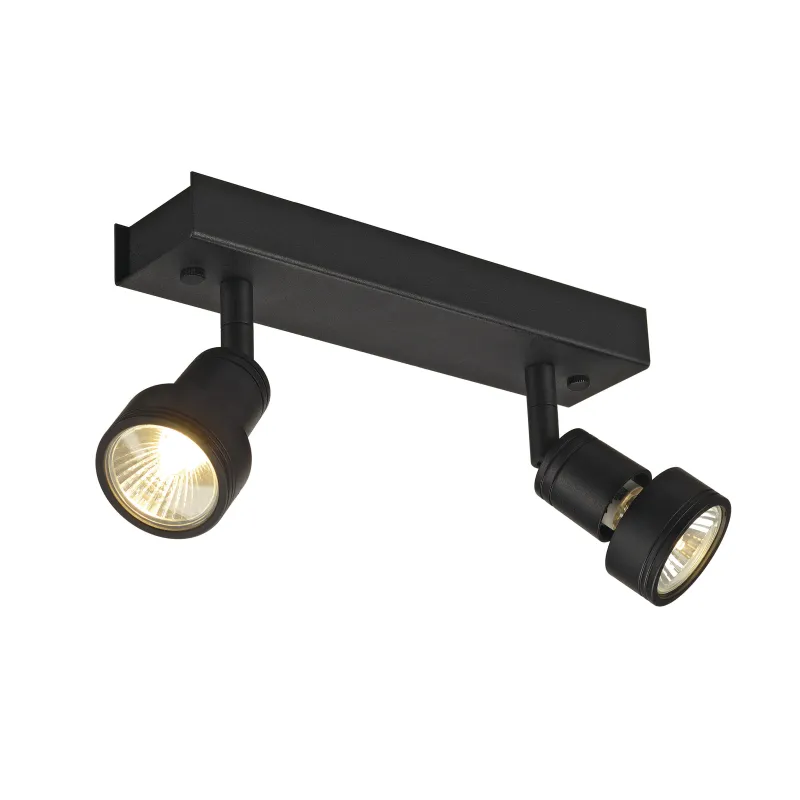 PURI, applique et plafonnier intérieur, double, noir mat, GU10/QPAR51, 2x 50W max