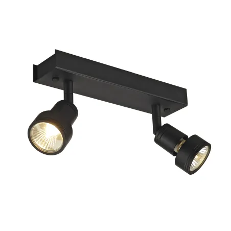 PURI, applique et plafonnier intérieur, double, noir mat, GU10/QPAR51, 2x 50W max