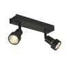 PURI, applique et plafonnier intérieur, double, noir mat, GU10/QPAR51, 2x 50W max