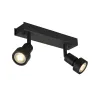 PURI, applique et plafonnier intérieur, double, noir mat, GU10/QPAR51, 2x 50W max