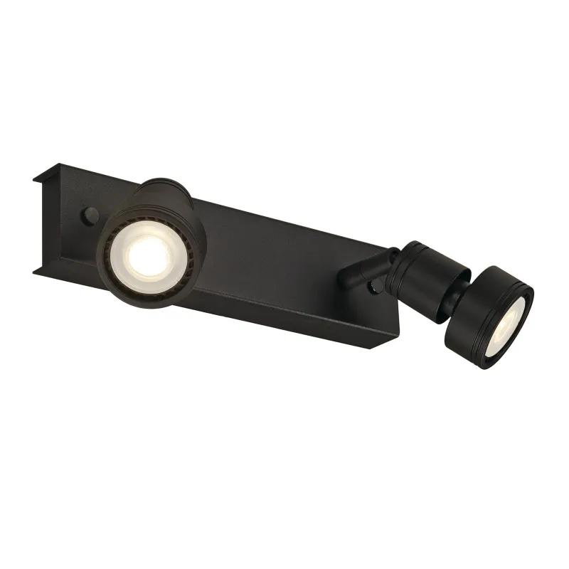 PURI, applique et plafonnier intérieur, double, noir mat, GU10/QPAR51, 2x 50W max