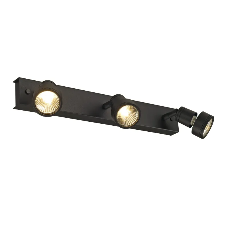 PURI, applique et plafonnier intérieur, triple, noir mat, GU10/QPAR51, 3x 50W max