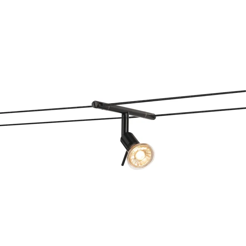 SYROS, spot pour câble tendu T.B.T. TENSEO intérieur, noir, GX5.3/QR-C51, 50W max