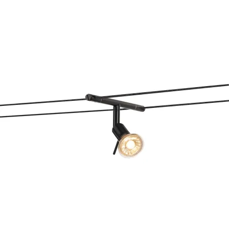 SYROS, spot pour câble tendu T.B.T. TENSEO intérieur, noir, GX5.3/QR-C51, 50W max