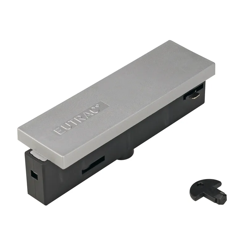 EUTRAC®, alimentation centrale, intérieur, pour rail 3 allumages en saillie, gris