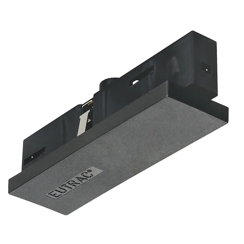 EUTRAC®, alimentation centrale, intérieur, pour rail 3 allumages en saillie, noir
