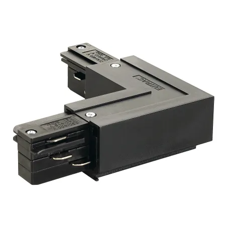 EUTRAC®, connecteur 90 deg , terre extérieure, pour rail 3 allumages en saillie, noir