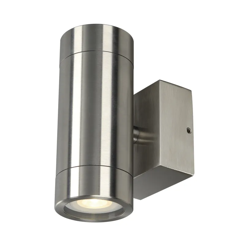 ASTINA STEEL, applique extérieure, inox, GU10/QPAR51, 2x 35W max, IP44, inox 304